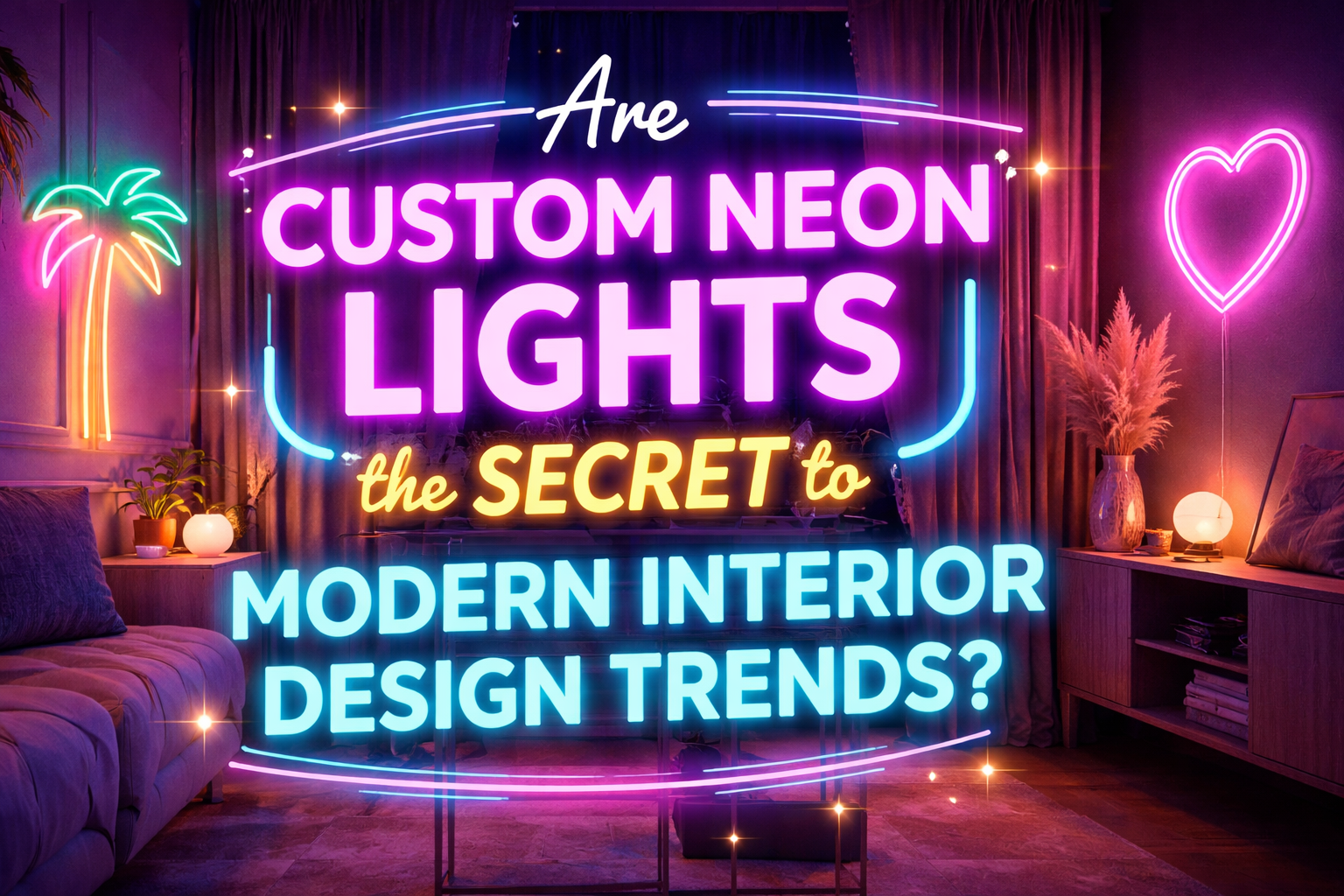 Custom Neon lights in modern interior design